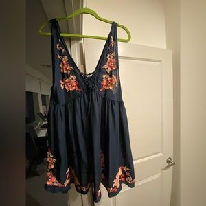 Lightly worn Free People Aida Slip Dress Embroidered